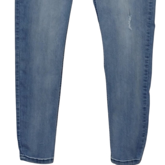 Democracy Ab Solution Jeans Skinny Blue Light Wash Distressed Stretch Denim - Picture 3 of 9